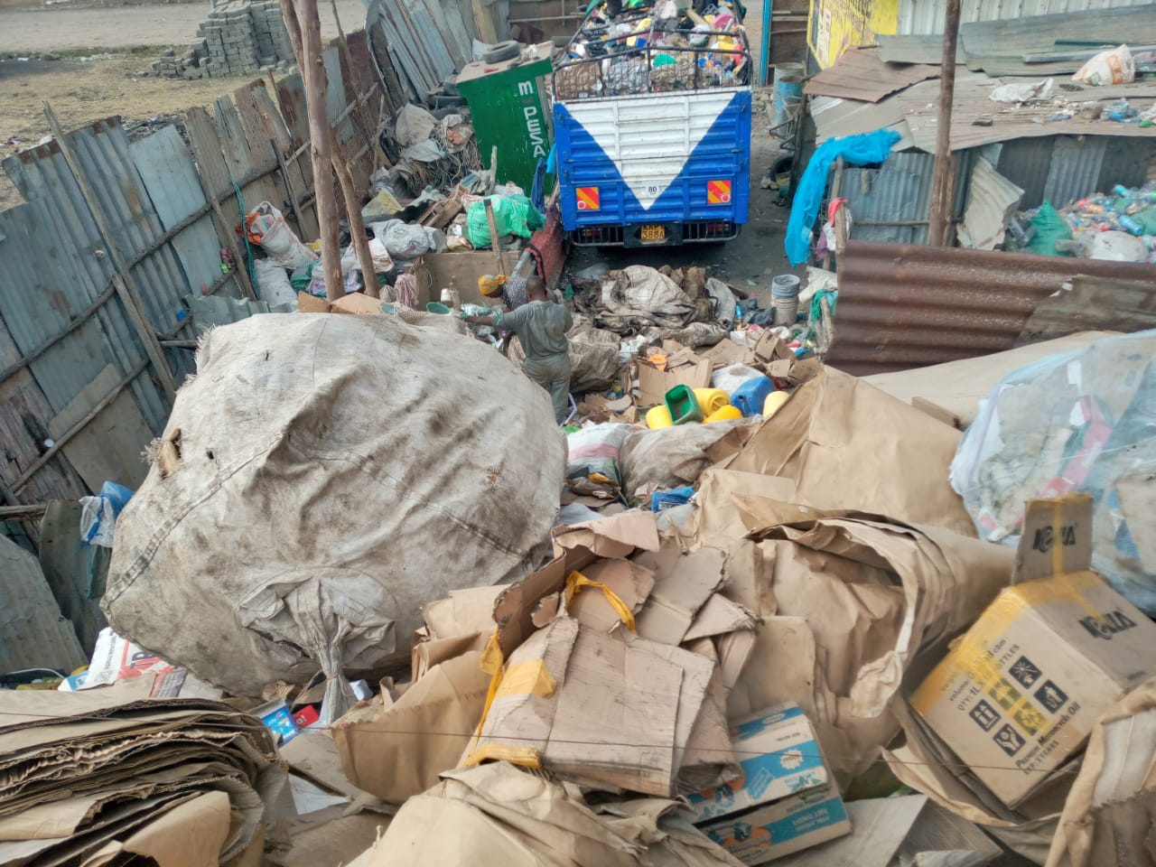 Cardboard recycling at Kaspulkhan, Nairobi